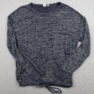 Gap Sweater Womens Medium Pullover Lightweight Knit Heather Blue Long Sleeve